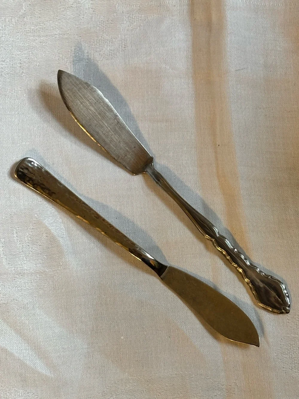 Vintage Set of 2 Master Butter Knives, Silverplate Silverware, Cheese Knife